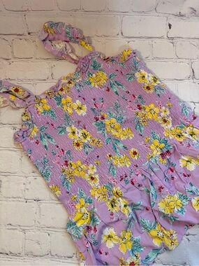 ✨ Epic Threads Girls  Ruffle Peplum Tank Top XL NWT Purple Floral Back to School
